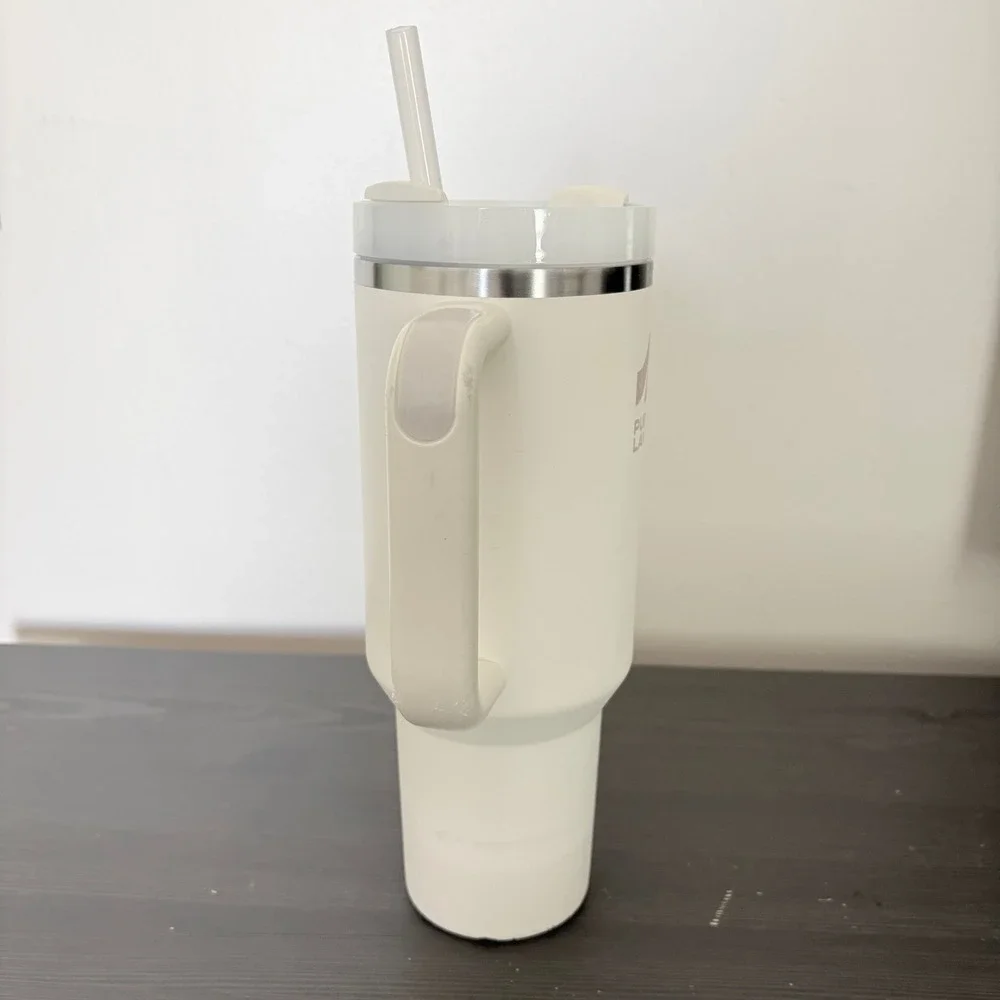 Stanley Tumbler Quencher H2.0 40oz Cream Public Lands Insulated Cup Handle Straw - Picture 13 of 16